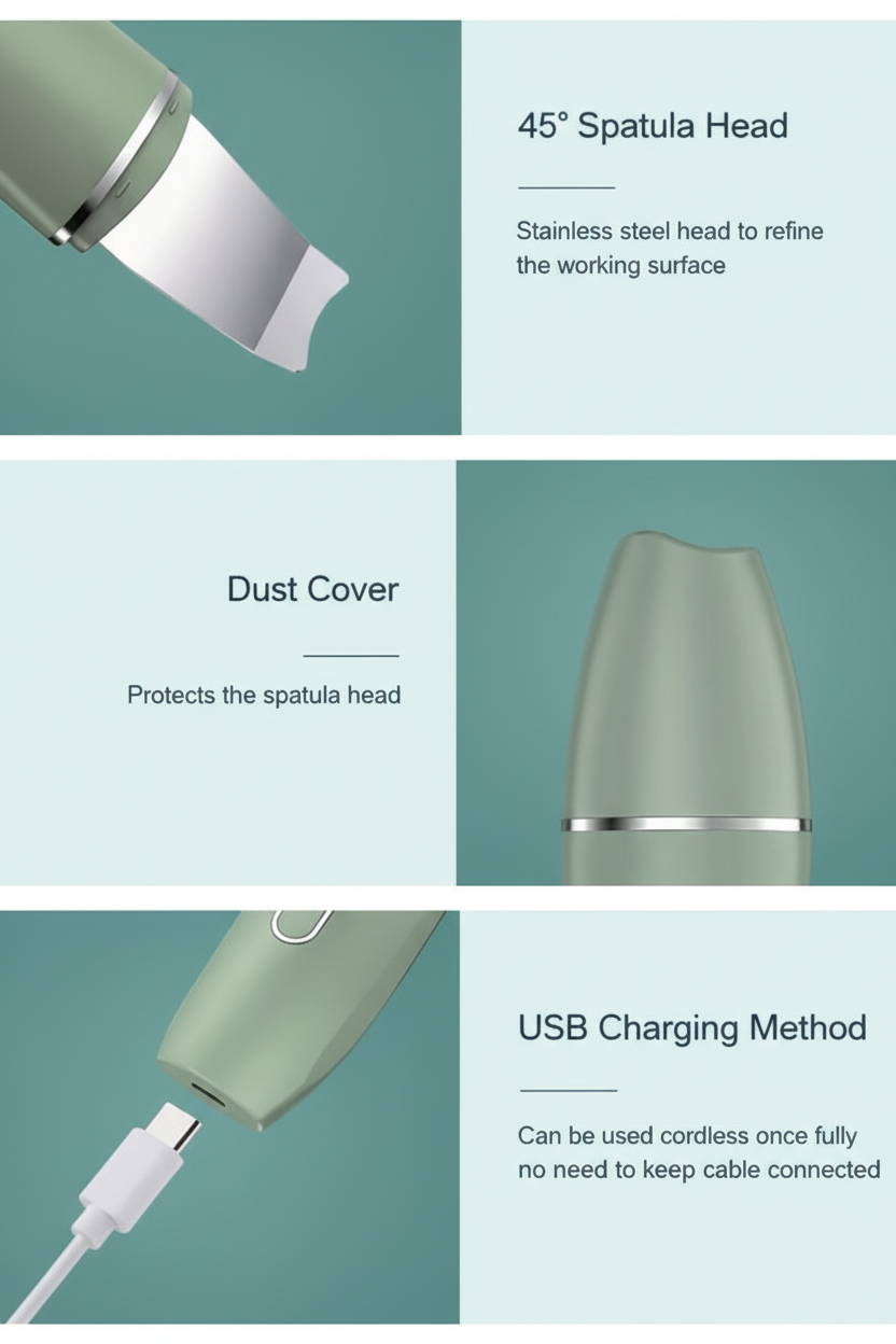 Skin Scrubber English Feature Infographic